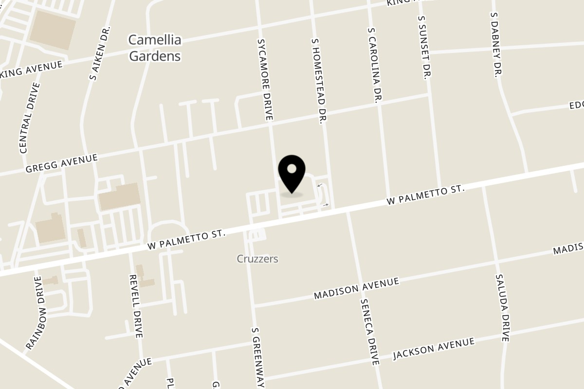 Map showing the location of Oasis 843 Elite Restaurant Bar and Lounge on 1563 W Palmetto St in Florence